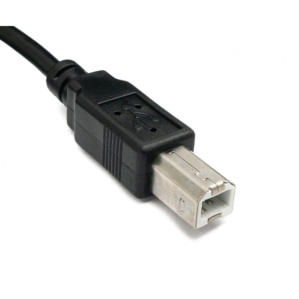System-S USB 2.0 Kabel 50 cm Typ B Stecker Zu Schraubbarer Buchse Schwarz Verbindungskabel