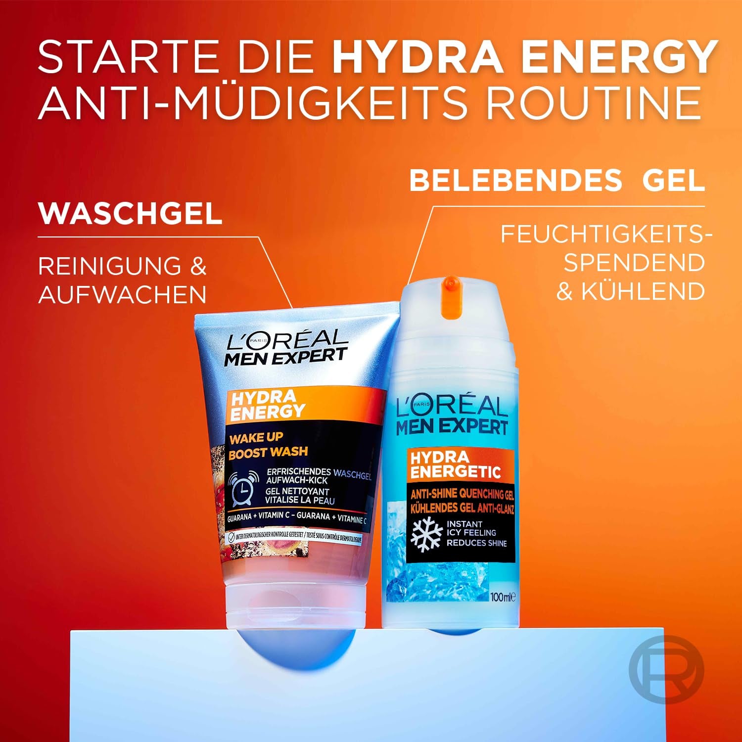 L'Oréal Men Expert XXL Kühlende Gesichtspflege Anti-Glanz Für Männer, Erfrischendes Und Mattierendes Gesichtsgel, Gesichtscreme Für Herren, Hydra Energy, [Amazon Exclusive], 1 X 100 Ml