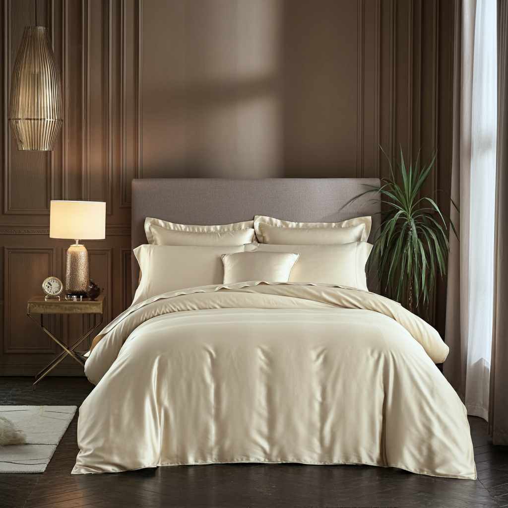 Charm Baumwolle Satin Deckenbezug Aus Extralangstapelige Ägyptische Baumwolle Mit Seidigem Fall