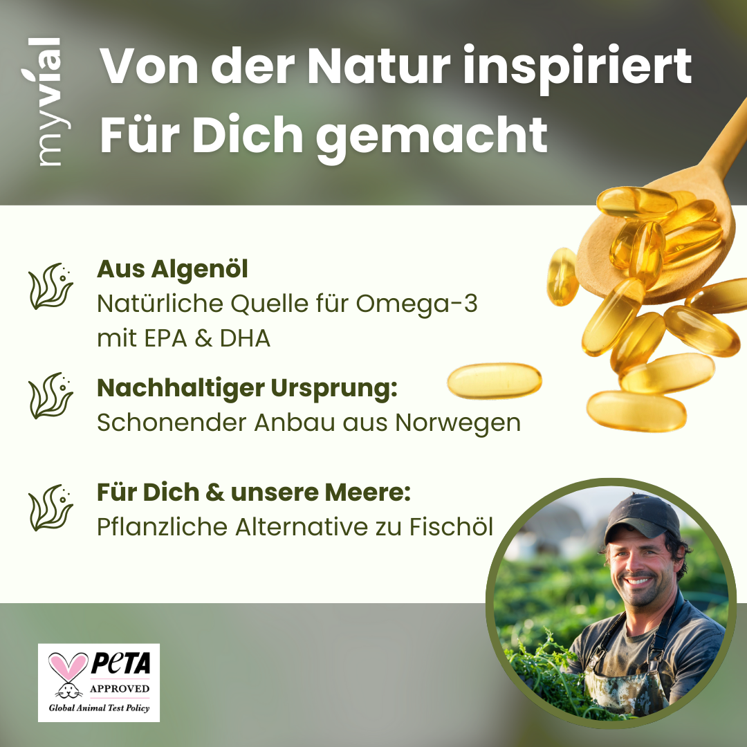 Omega 3 Kapseln aus Algenöl - Vegan