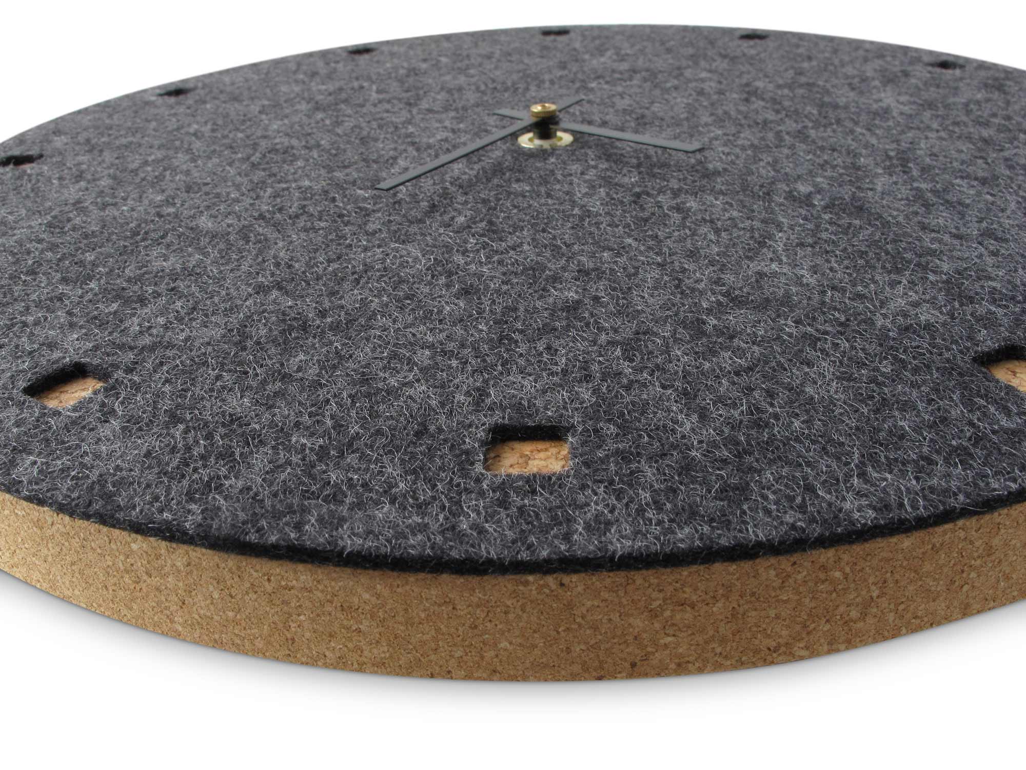 Wanduhr aus Filz und Kork 30 cm | anthrazit - schwarz | Design: Esbjerg
