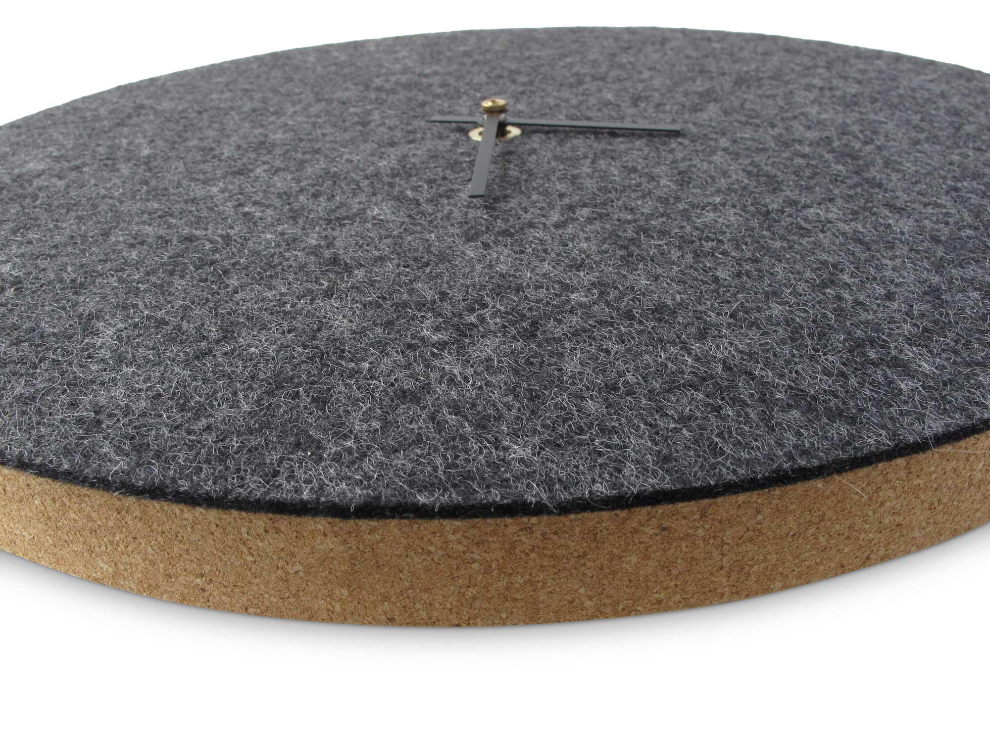 Wanduhr aus Filz und Kork 30 cm | anthrazit - schwarz | Design: Aalborg