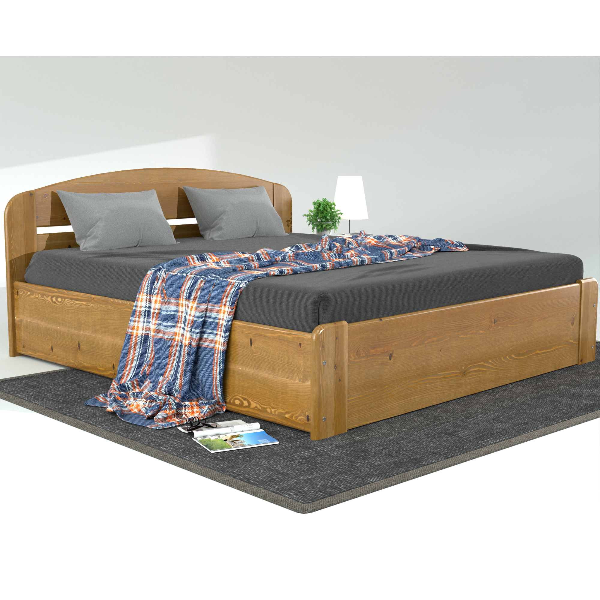 Anika Kieferbett mit Bettkasten | Massivholz | Naturholz | 100% Bio-Bett inkl. Lattenrost