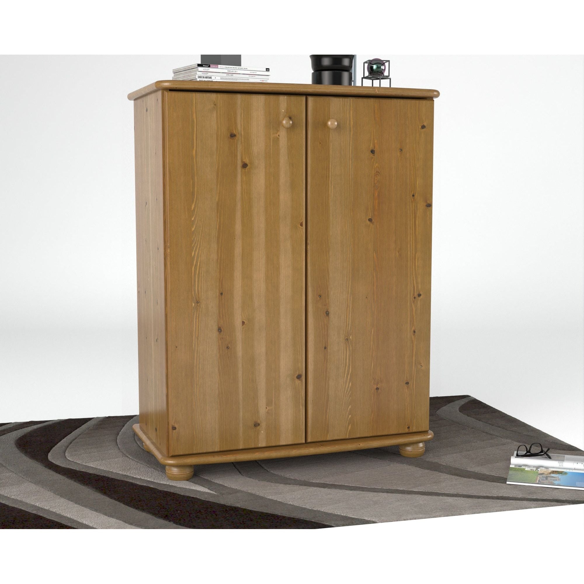 Anika Kommode Sideboard | mit Kleiderstange | 2-Türig | 100% Bio Kiefer