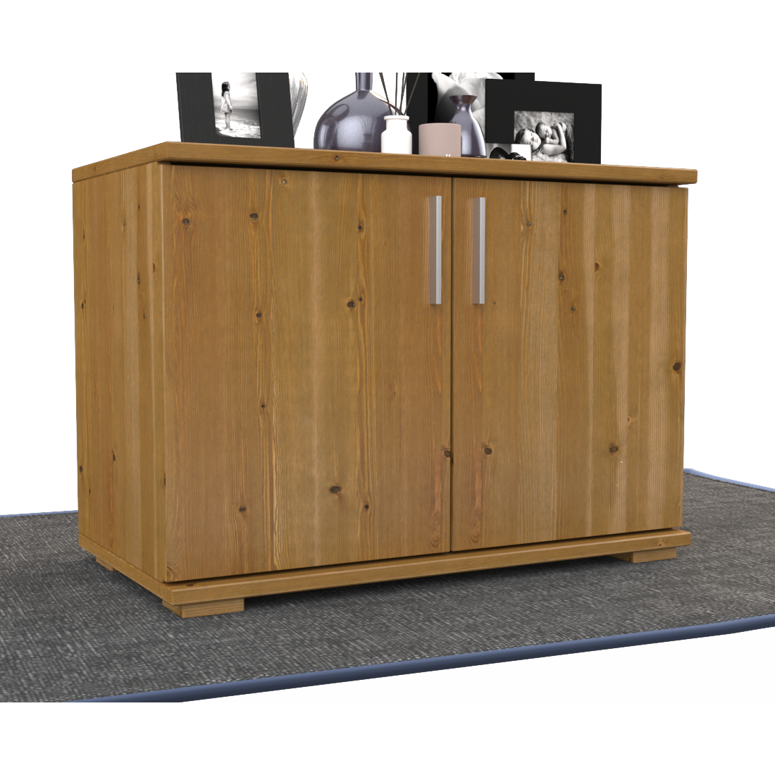 Nobis Kommode Sideboard | 2 Türig | 57cm hoch | 100% Bio Kiefer Massivholz