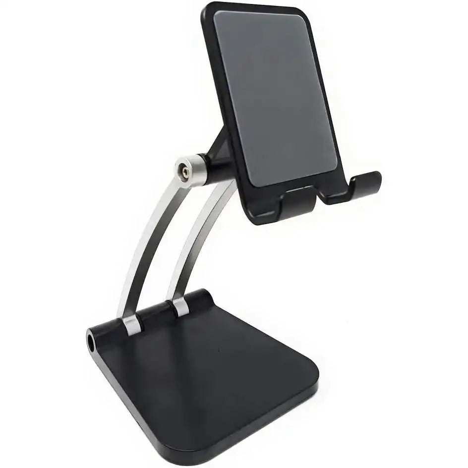 Ausklappbare Metall Standhalterung Schwarz Für Smartphone Mit Drei Gelenken Und Ladefunktion