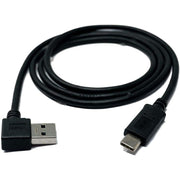 SYSTEM-S USB 3.1 Kabel 1 m Typ C Stecker zu 3.0 Typ A Stecker Winkel (links) in Schwarz