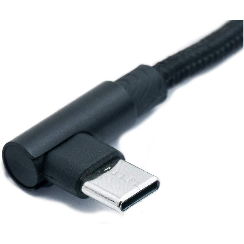 USB C Kabel 100 cm Geflochten Winkelstecker USB A 2 A Lade und Datenkabel Schwarz