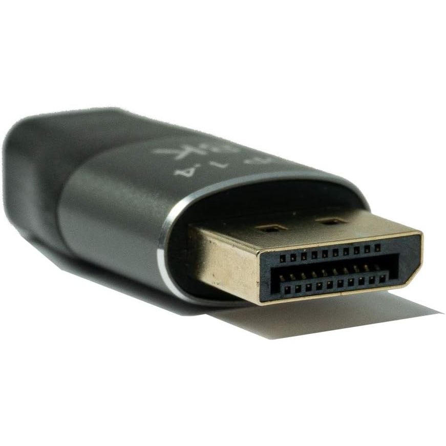 SYSTEM-S Mini Display Port Adapter 1.4 Stecker zu Display Port  Stecker in Schwarz