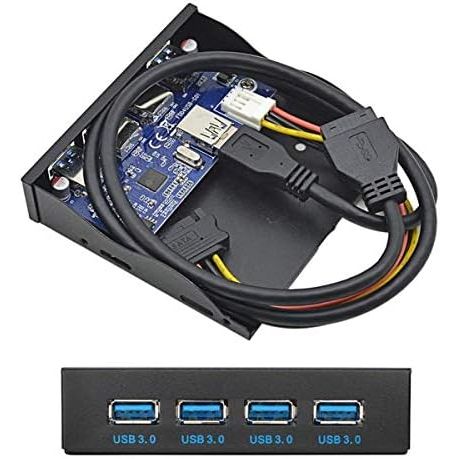 System-S USB HUB Typ A 3.0 4 Anschlüsse Panel Mount zum Motherboard 20poliges Anschlusskabel für 3,5"-Diskettenschacht