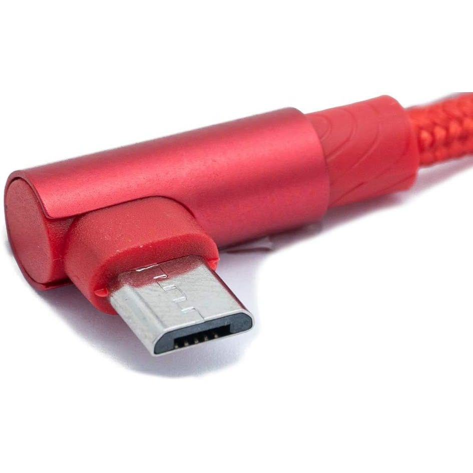 USB 2.0 Kabel Mikro USB Auf USB A Winkel Geflochten Rot 100 Cm Schnelle Datenübertragung