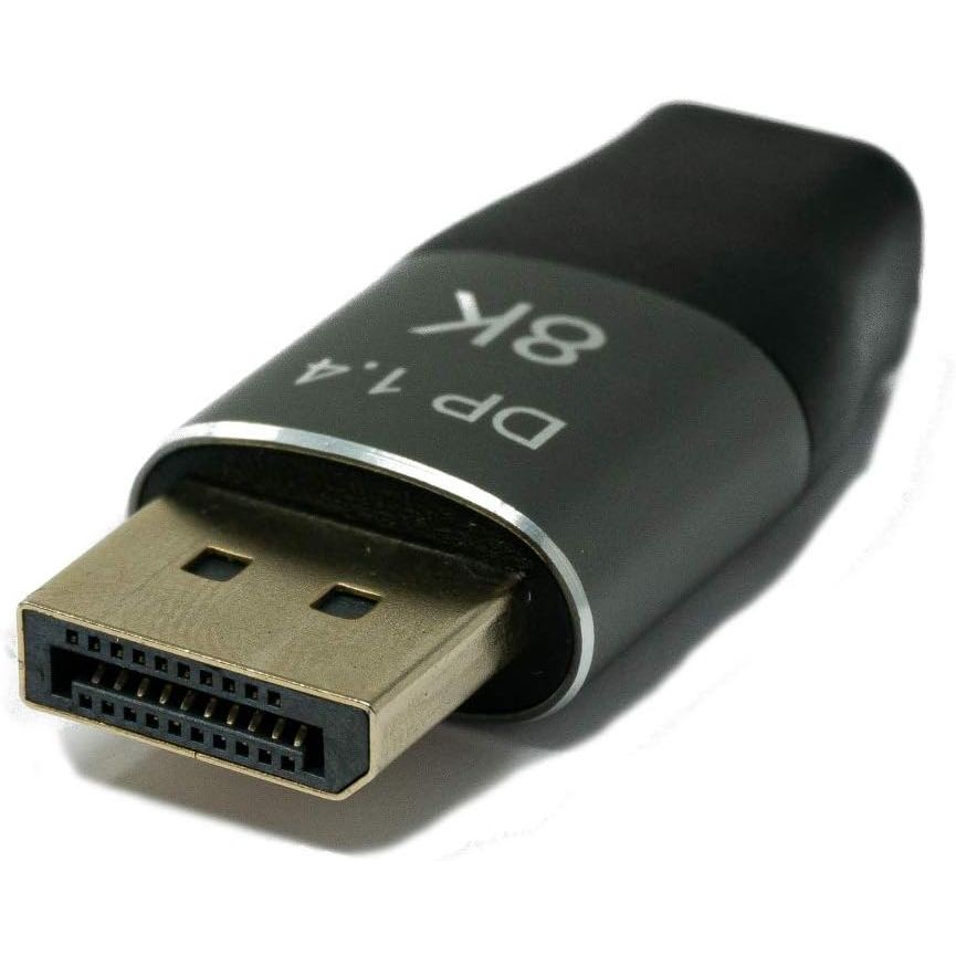 SYSTEM-S Mini Display Port Adapter 1.4 Stecker zu Display Port  Stecker in Schwarz