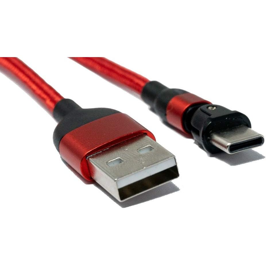 USB 3.1 Kabel Typ C Stecker Zu USB A Buchse 1 Meter Rot Mit 180 Grad Winkel Platzsparend