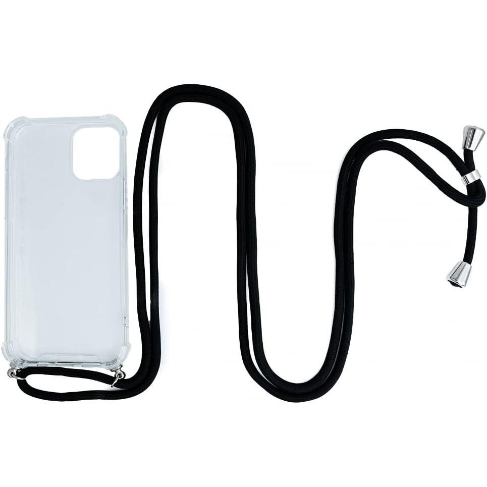 SYSTEM-S Silikon Hülle Mit Band Transparent Für iPhone 12 Pro Klarer Schutz Und Stil