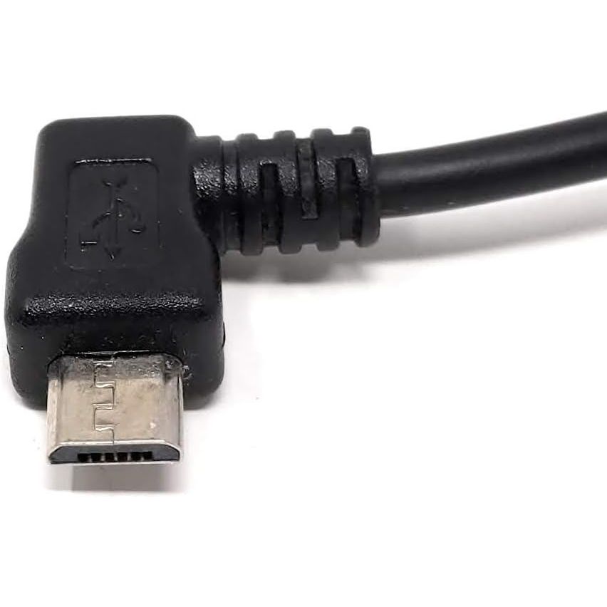 System-S Micro USB 2.0 Kabel gewinkelt 90 grad Winkelstecker (links/male) Datenkabel und Ladekabel 20 cm