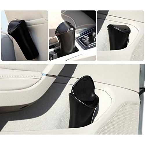 SYSTEM-S Auto KFZ Mini Abfalleimer Mit Deckel Schwarz Kompaktes Fahrzeug Mülleimer Organizer