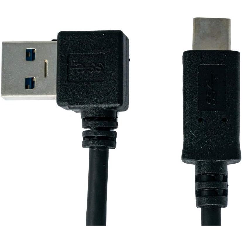 SYSTEM-S USB 3.1 Kabel 1 m Typ C Stecker zu 3.0 Typ A Stecker Winkel (links) in Schwarz