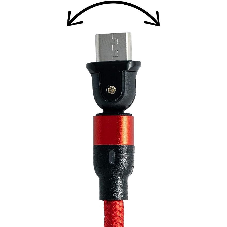 Systemhaus Zakaria USB 2.0 Kabel MikroB Stecker Zu USB TypA Buchse Rot 180 Grad Winkel Hi Speed
