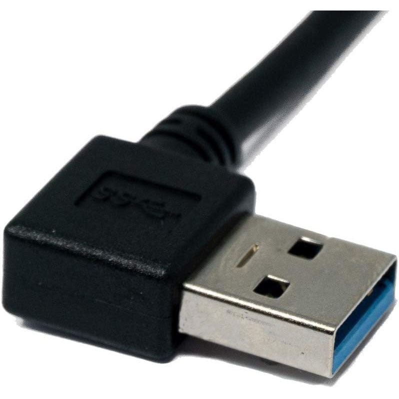 SYSTEM-S USB 3.1 Kabel 1 m Typ C Stecker zu 3.0 Typ A Stecker Winkel (links) in Schwarz