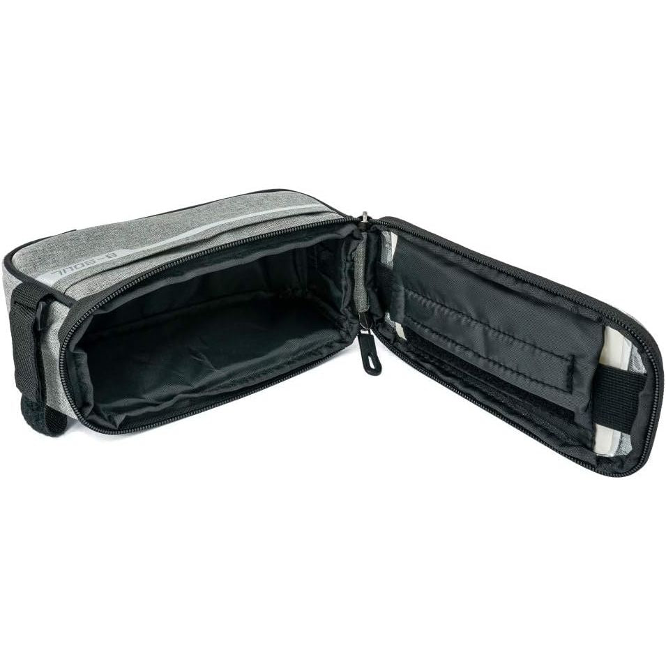 Fahrrad Tasche Halterung Für Smartphone Grau Mit Befestigung Am Rahmen Und Stauraum