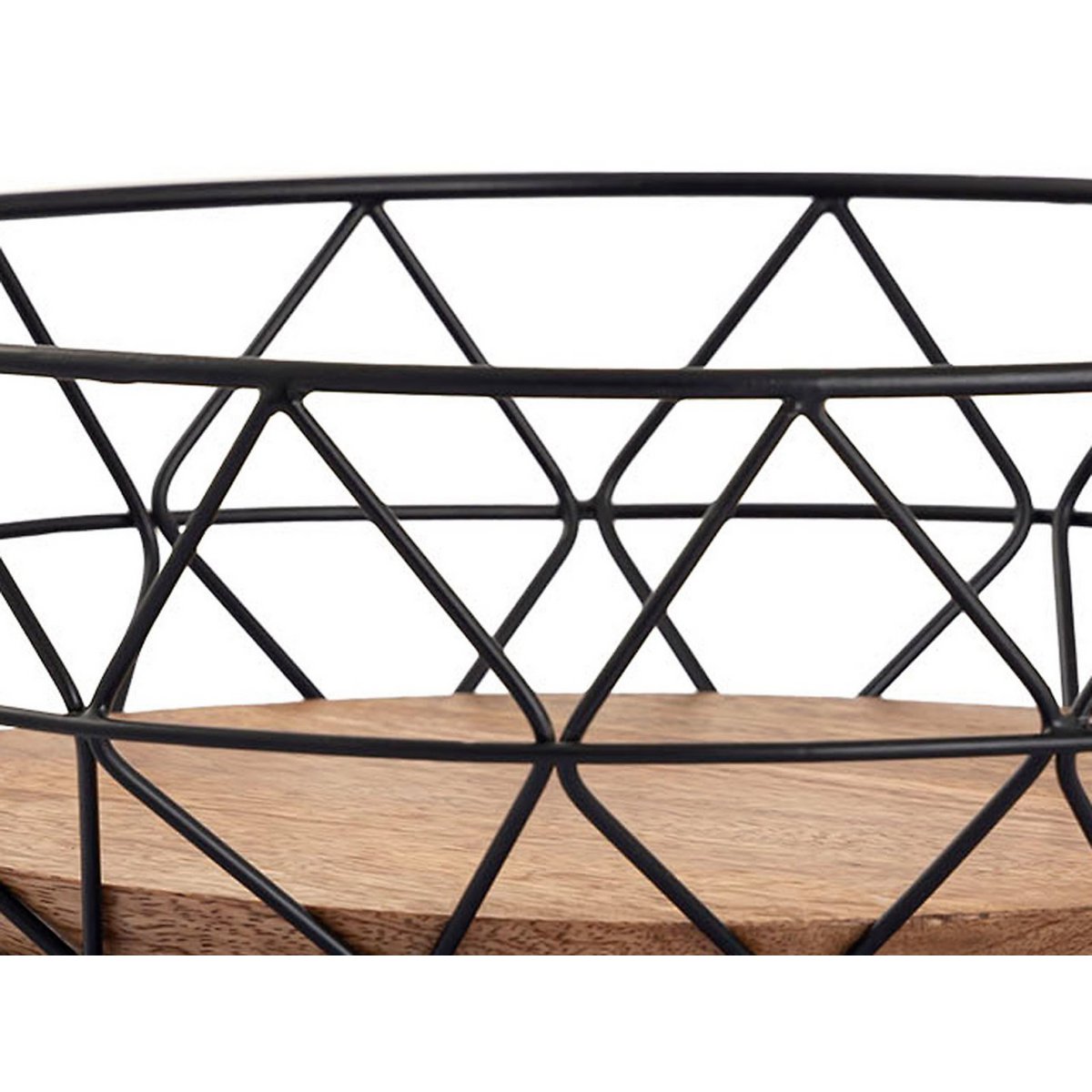 Obstschale - Metall Brotkorb - rund ø 28 cm H 10 cm - Obstkorb Metall schwarz