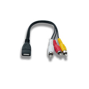 Systemhaus Zakaria Cinch RCA Kabel USB Typ A 3 Polig Audio Verbindung Kompakt 20 cm