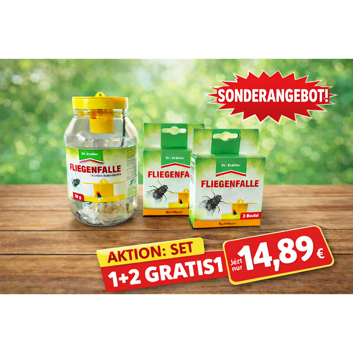 Dr. Stähler Fliegenfalle für den Außenbereich plus 2 Nachfüller