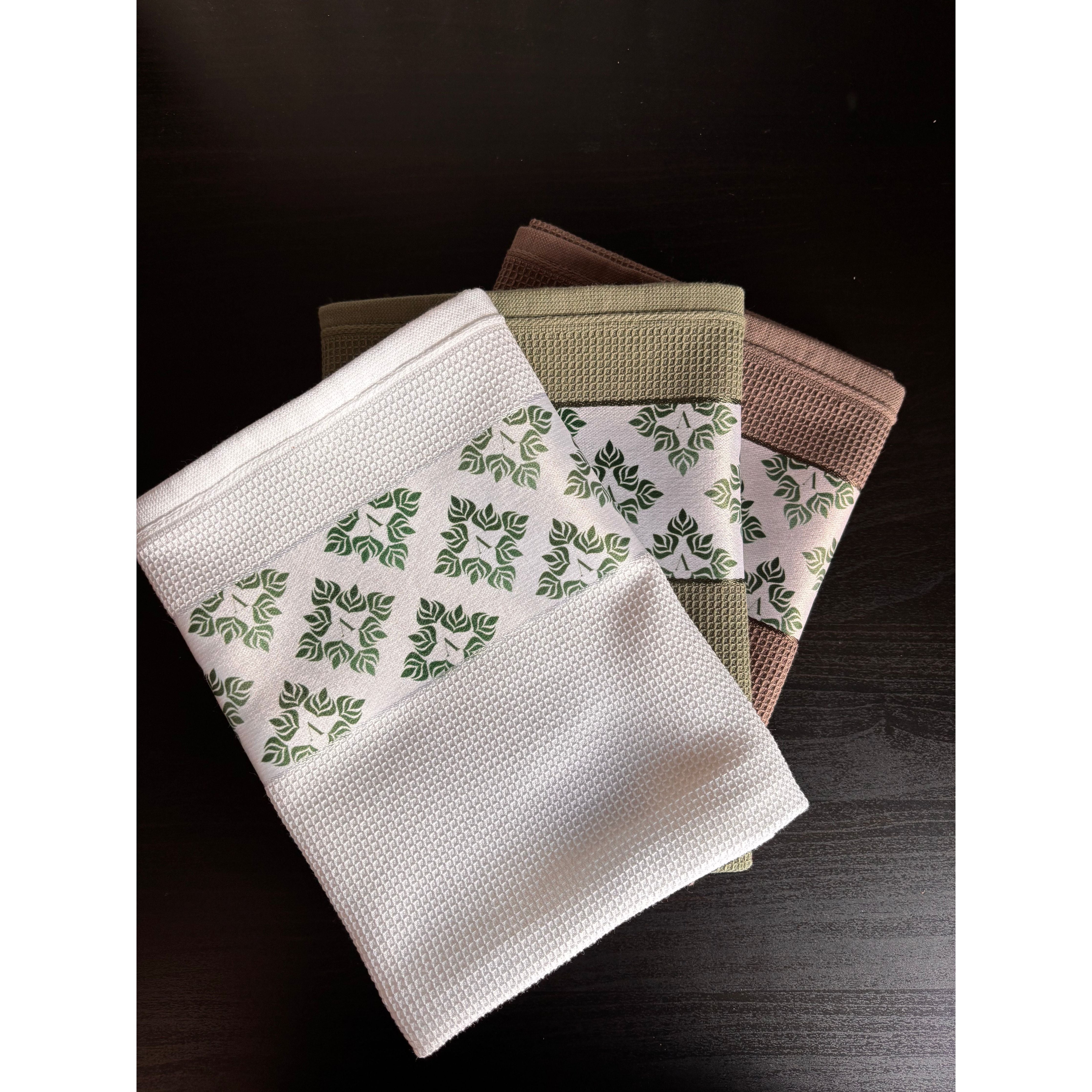 3 Farben Set - Waffel-Küchentücher - 100% Baumwolle - 50x70cm