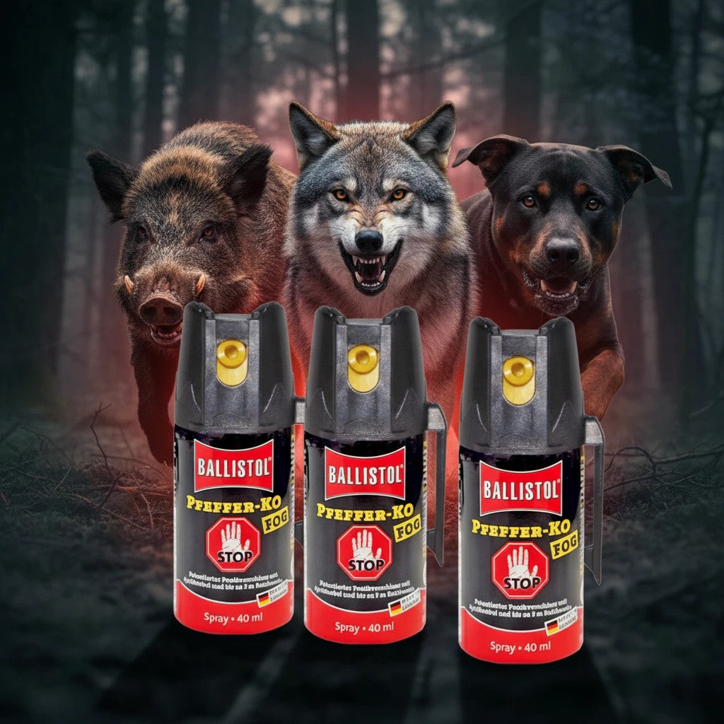  BALLISTOL PFEFFER KO FOG Tierabwehr Pfefferspray 3 x 40 ml 