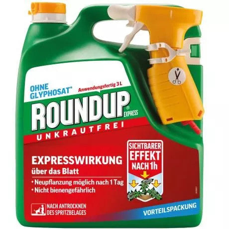 Roundup® EXPRESS Unkrautfrei Sprühflasche 3 Liter | Gartenunkräuter Unkraut