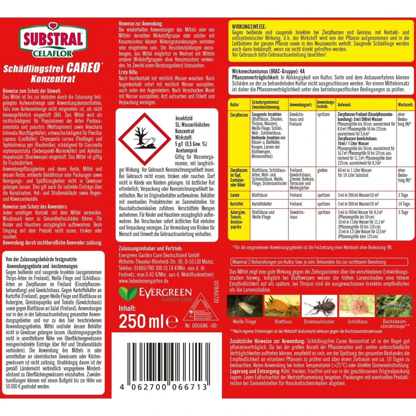 2 x Celaflor Schädlingsfrei Careo Konzentrat 250ml Blattläuse Buchsbaumzünsler