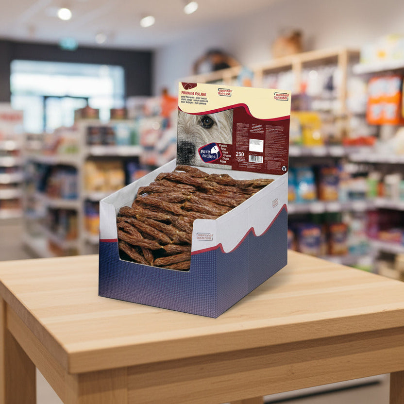 ebi 250 Party Salami - 7Sorten Endloswürstchen, 90 % Fleisch für Hunde Leckerlis