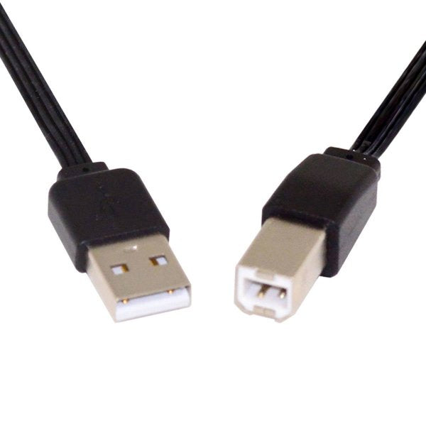 USB 2.0 Kabel Typ B Zu Typ A Kurz 13 cm Flach Schwarz Systemhaus Zakaria Perfekt Für PC Drucker