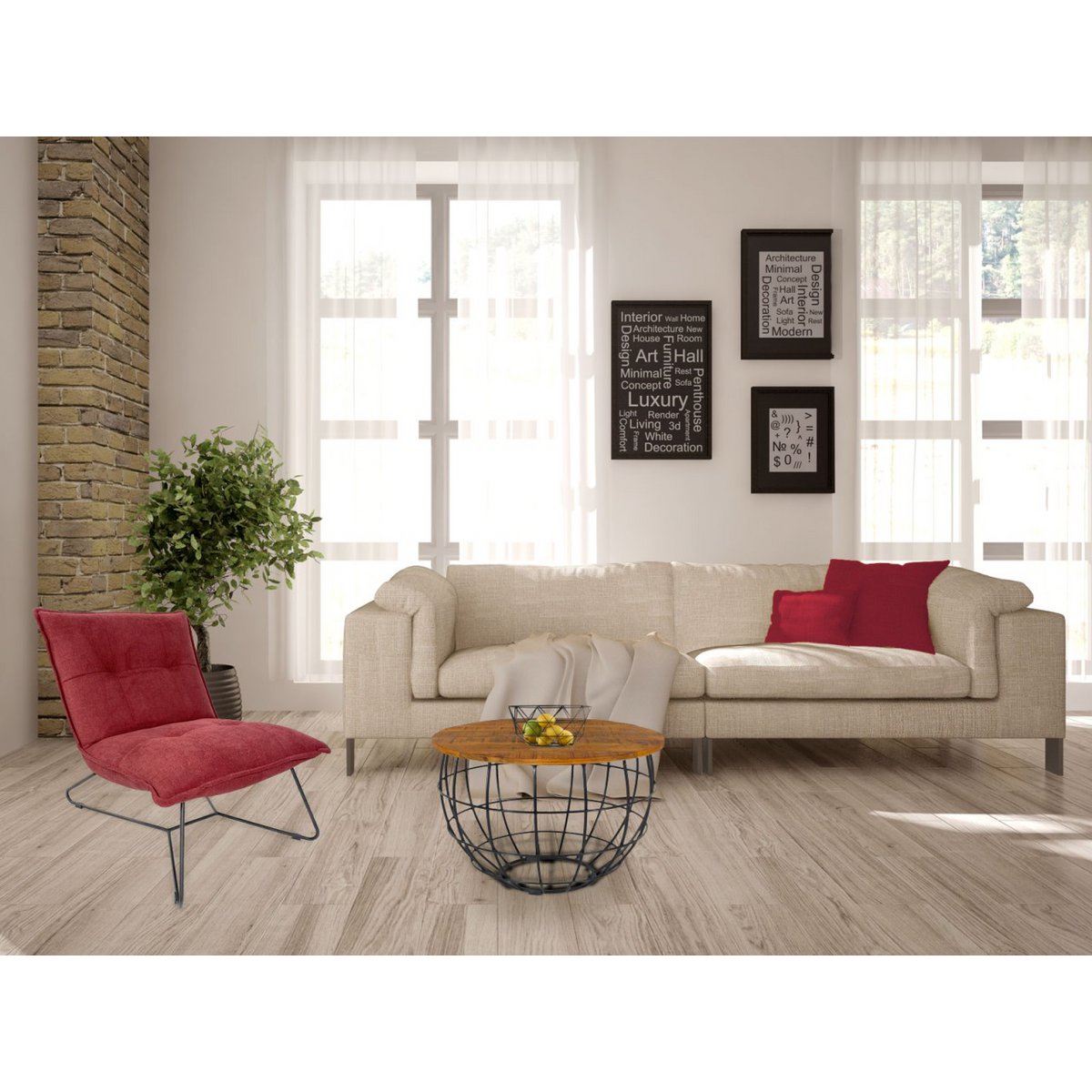 Beistelltisch - nachhaltig Couchtisch Wohnzimmer-Tisch - rund - Lexington - ø 55 cm