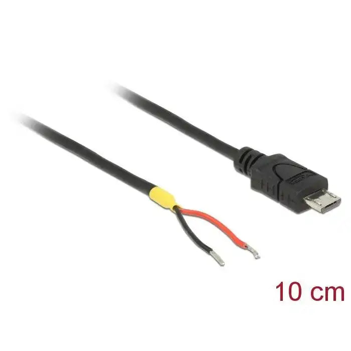 Delock 82697 USB 2.0 Micro B Kabel 10 cm Mit 2 Offenen Kabelenden Zur Stromversorgung Raspberry Pi