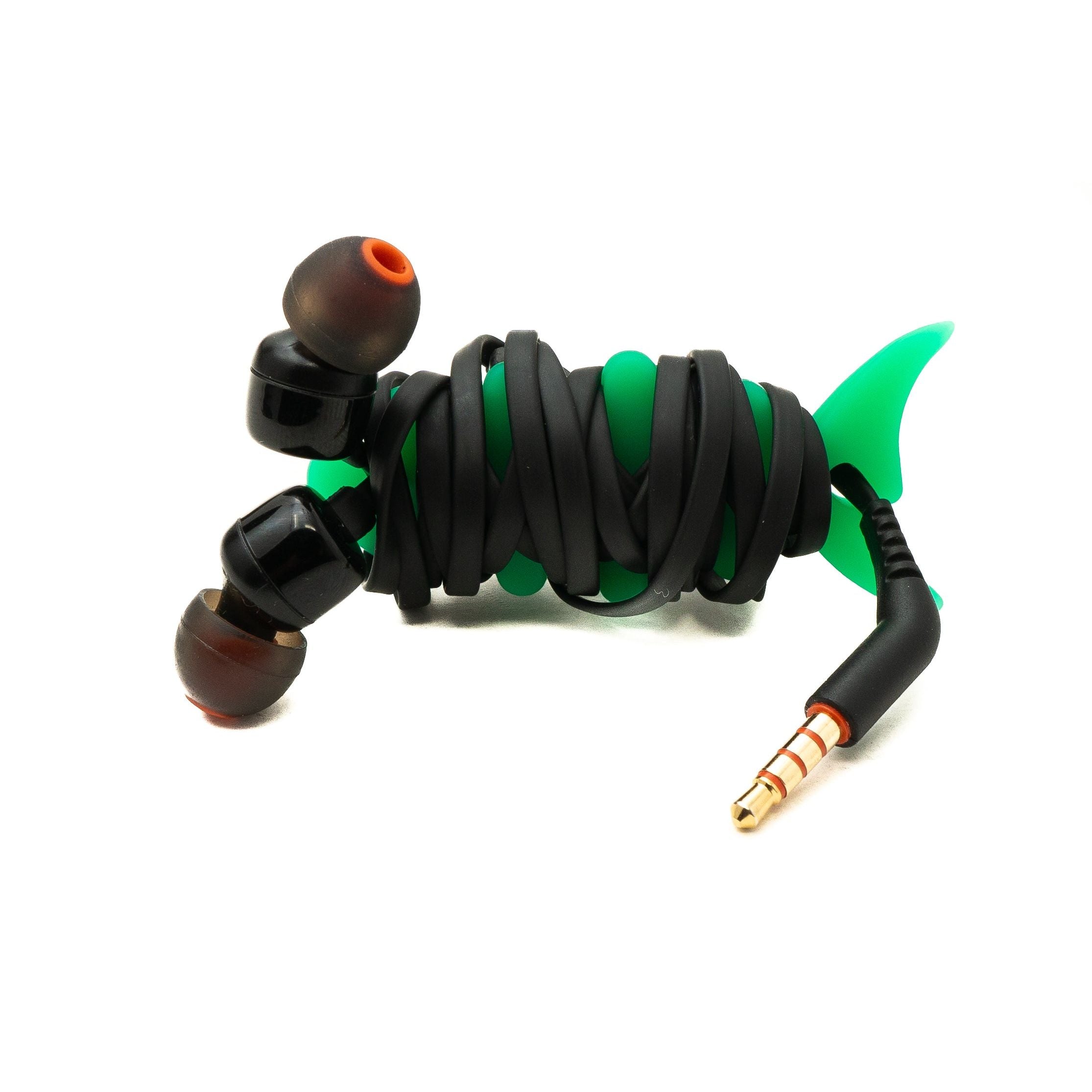 SYSTEM-S 5er Set Kabelaufroller Fischform Silikon Aufwickler Kabelschutz Grün Für Kabelmanagement