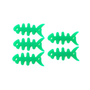 SYSTEM-S 5er Set Kabelaufroller Fischform Silikon Aufwickler Kabelschutz Grün Für Kabelmanagement