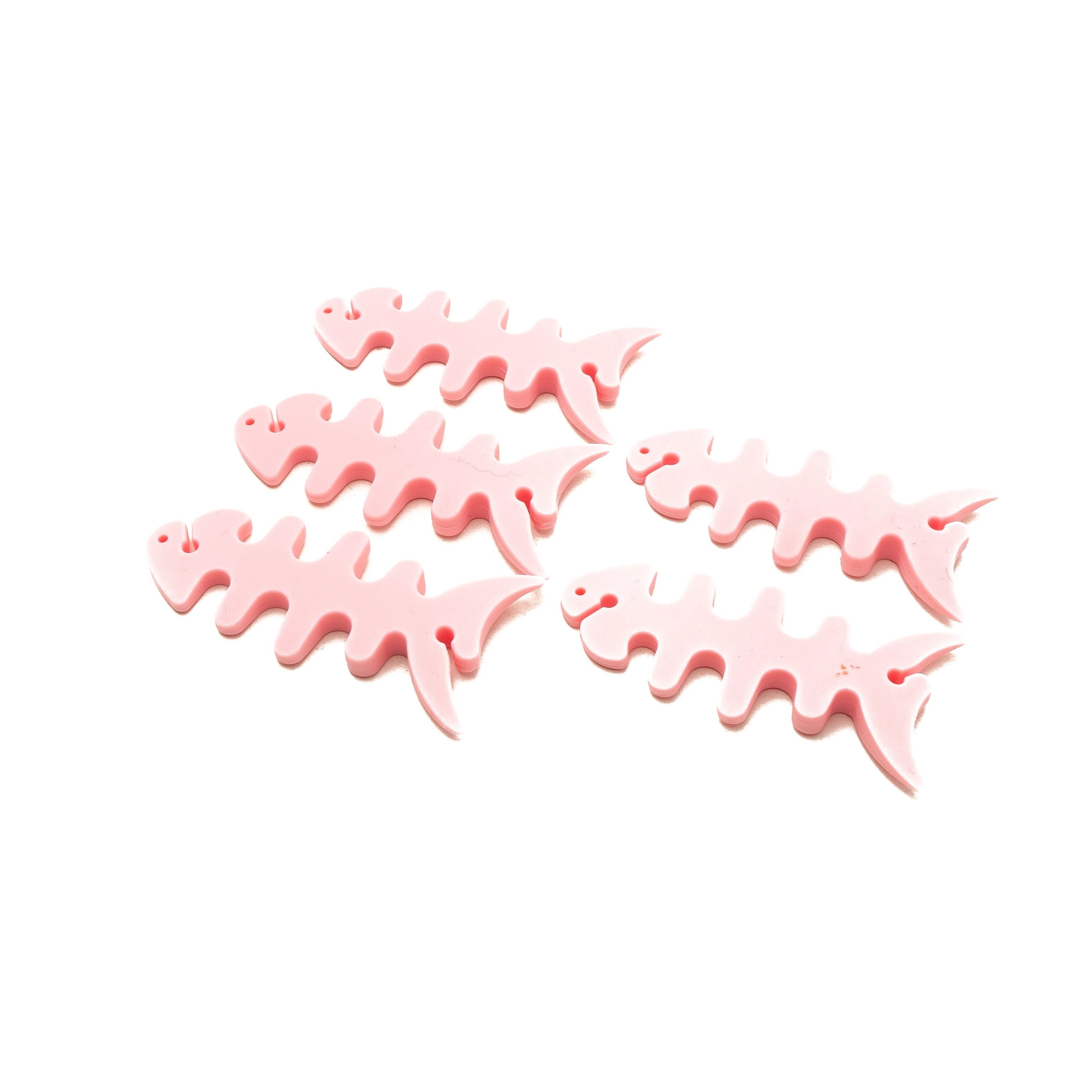 5er Set Kabel Organizer Wrap Fischform Silikon Aufroller Pink Praktischer Kabelschutz Und Aufwicklung