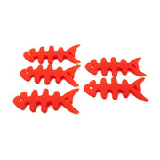 5er Set Kabelmanager Wrap Fischform Silikon Aufroller Rot Kabelschutz Für Kabel Organisation