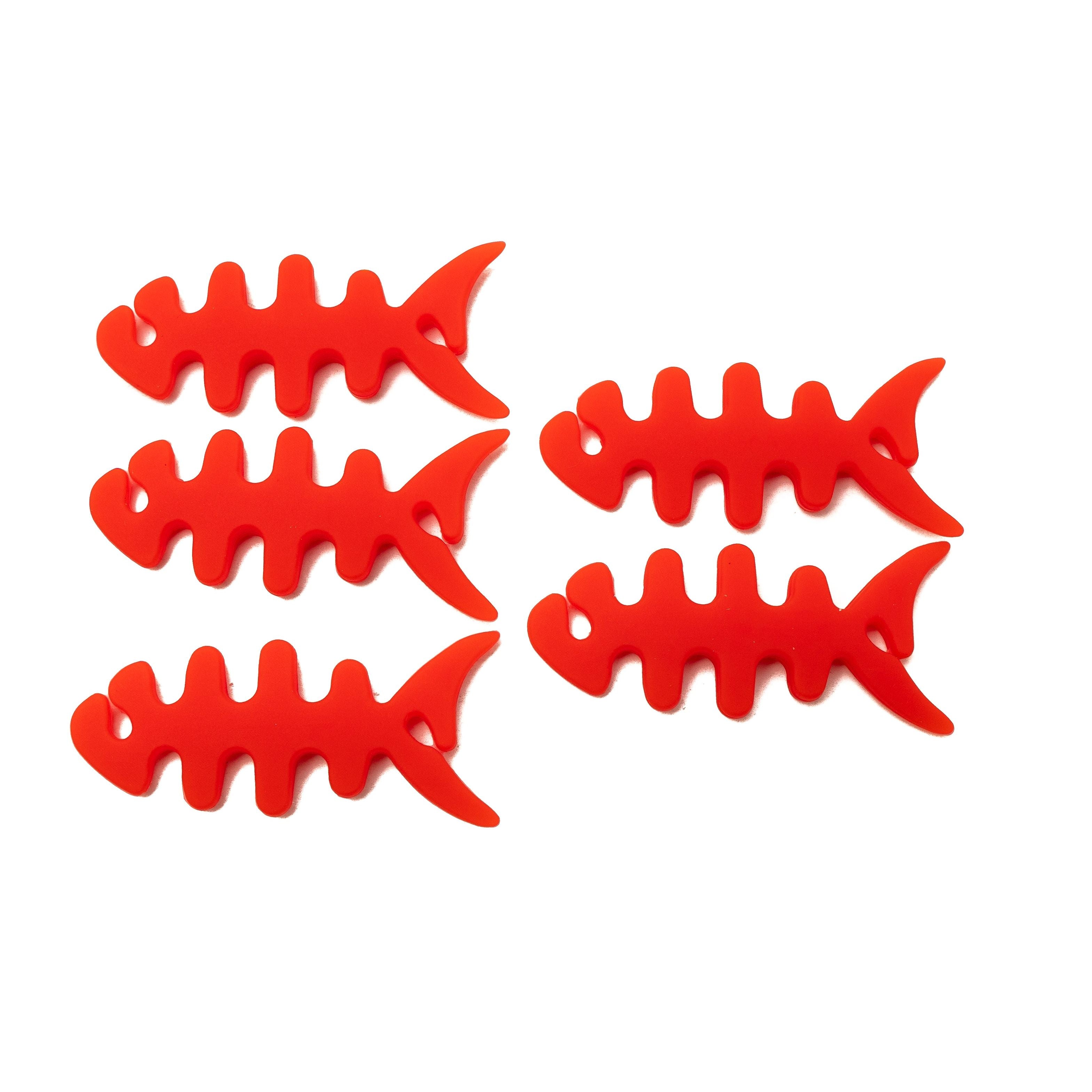 5er Set Kabelmanager Wrap Fischform Silikon Aufroller Rot Kabelschutz Für Kabel Organisation