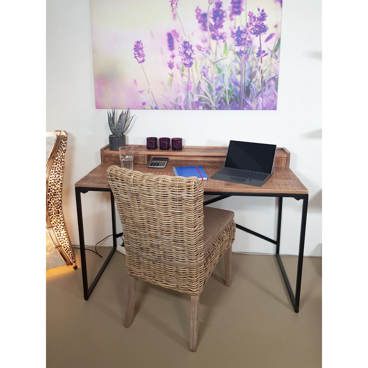 Industrial Schreibtisch Computertisch - 120x88x55cm - Liverpool - Metall-Gestell schwarz