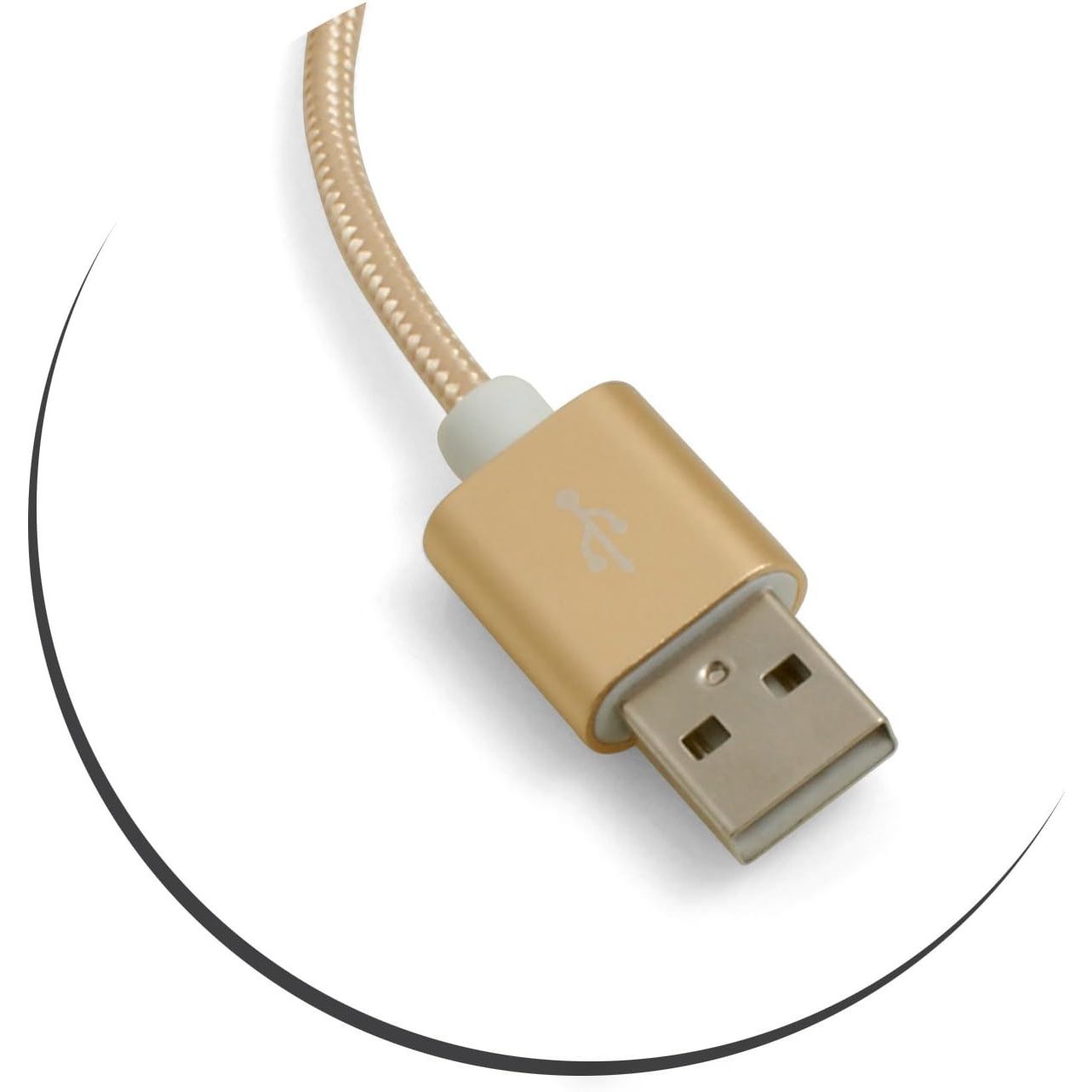 SYSTEM-S Micro USB Zu USB-A Kabel Adapter Nylon Geflochten Gold 25cm - Schnelles Laden Und Zuverlässige Datenübertragung