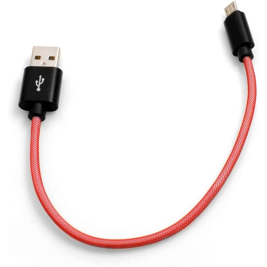 Micro USB Kabel Zu USB A 2.0 Geflochtene Nylonummantelung Rot Höchste Flexibilität Und Haltbarkeit