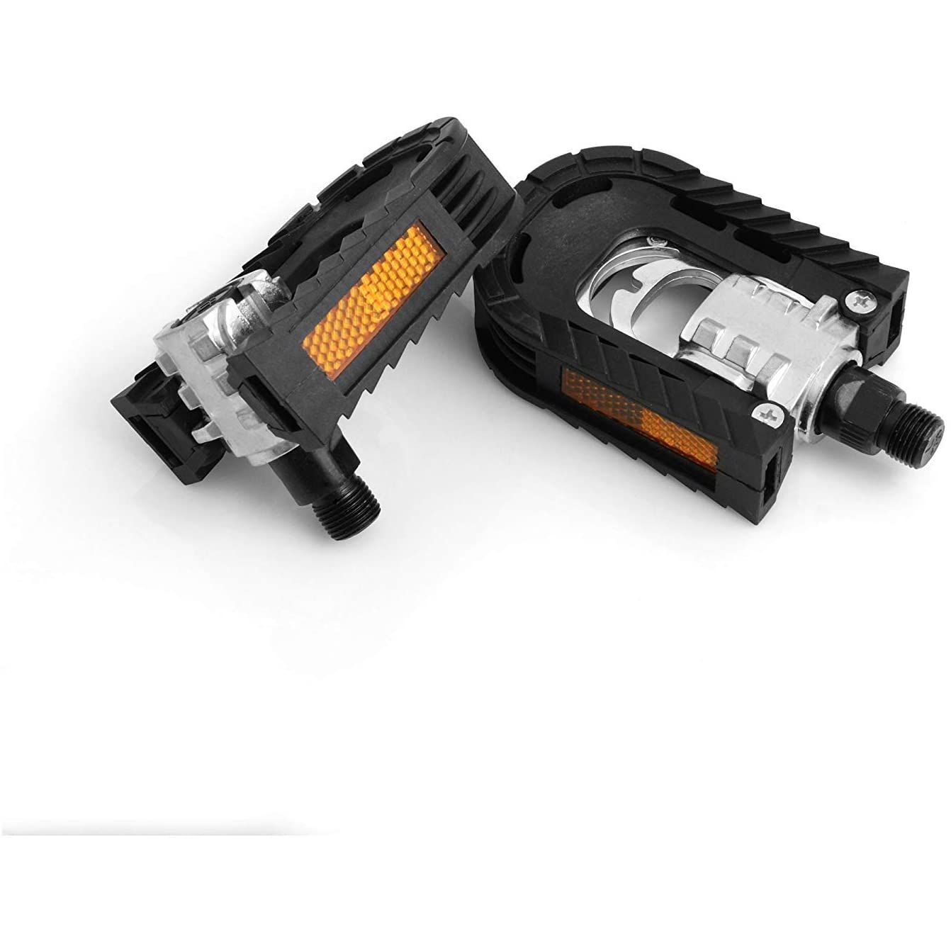 Klappbare Fahrradpedale Universal Schwarz 9 16 Zoll Gewinde 14,3 mm Beidseitige Reflektoren