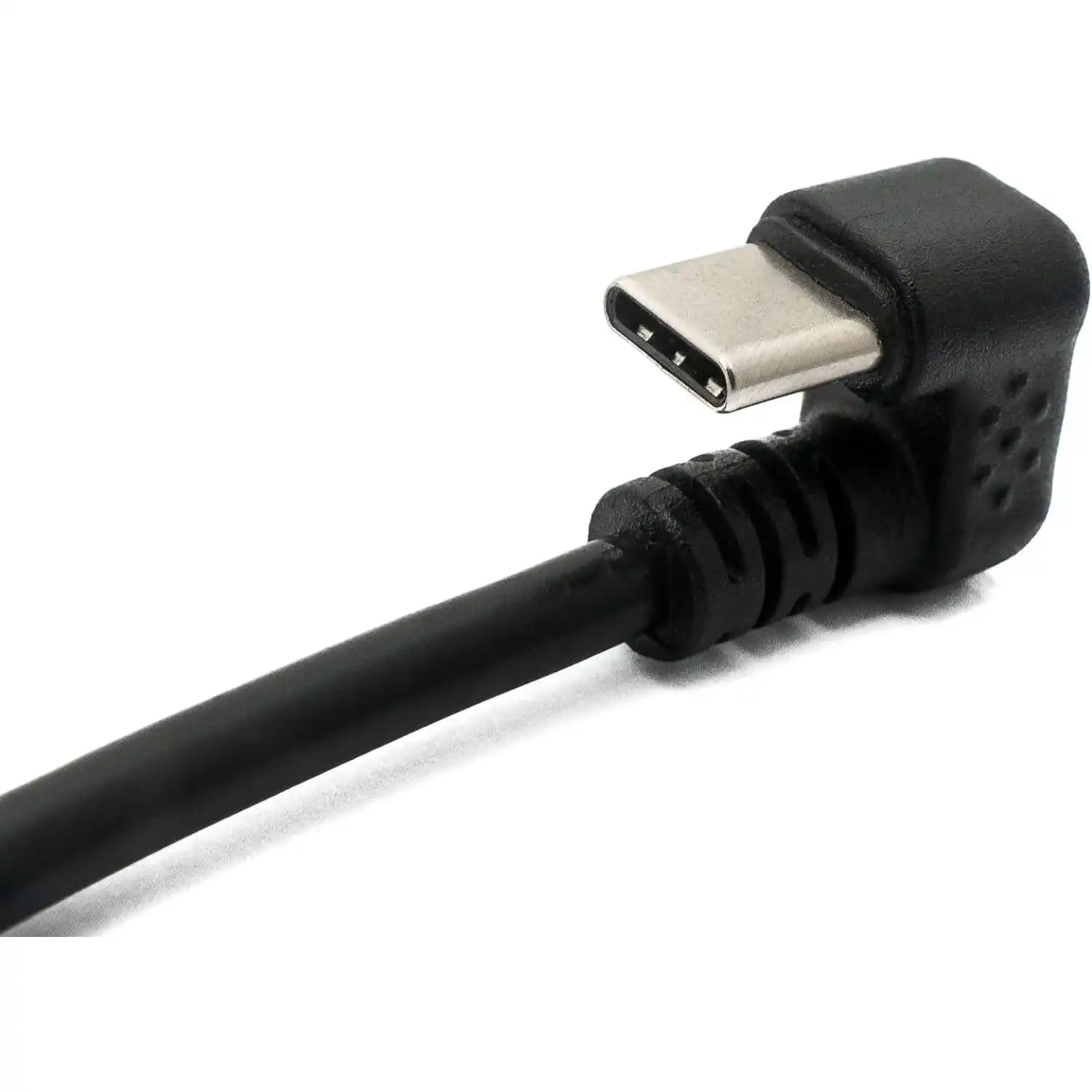 System-S USB 3.1 Kabel 30 cm Typ C Stecker zu 2.0 Mini B Buchse 180° Winkel in Schwarz