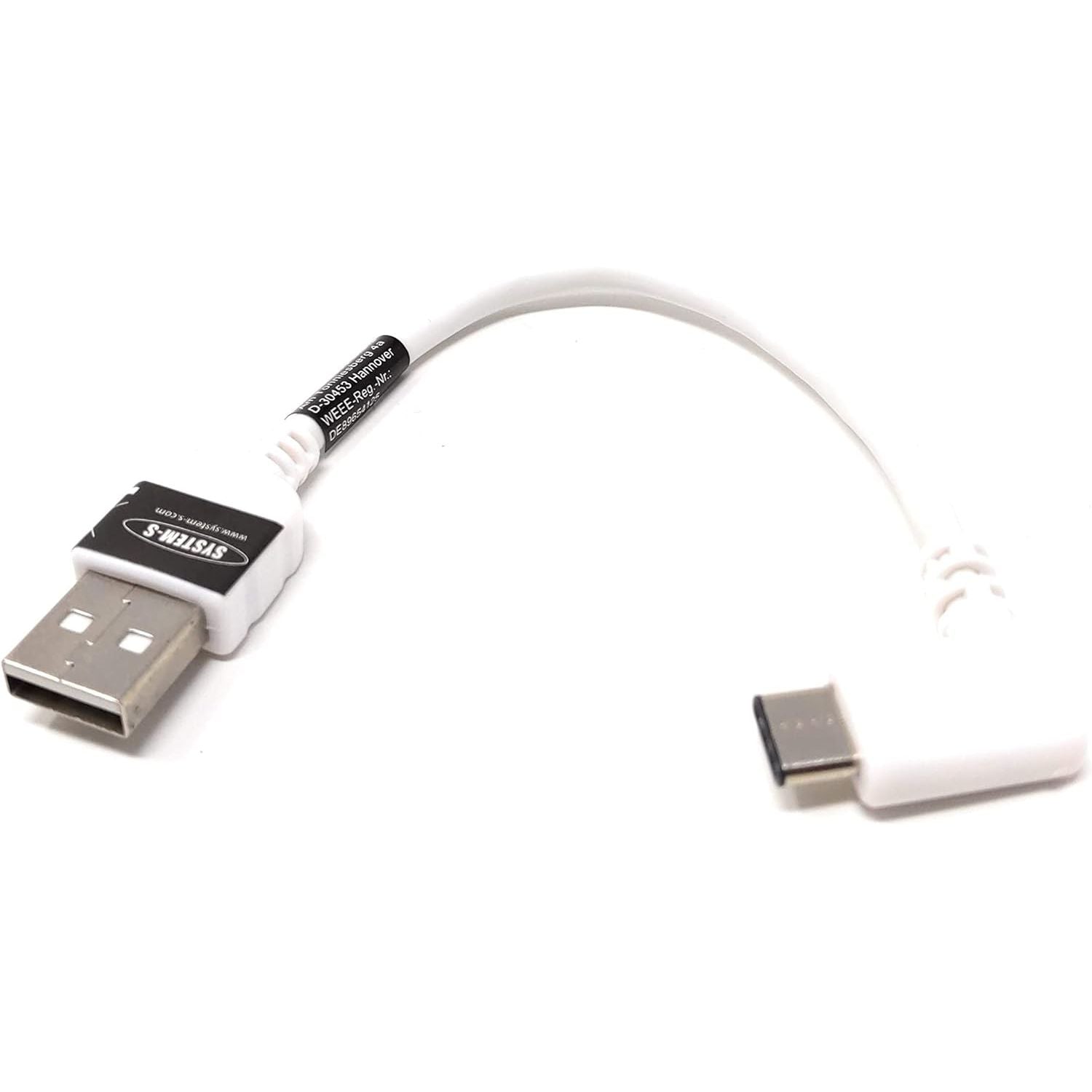 System-S USB-C Zu USB-A Kabel 90 Grad Winkelstecker 10 cm USB 3.1 Typ C Auf USB 2.0 Typ A Verbindung