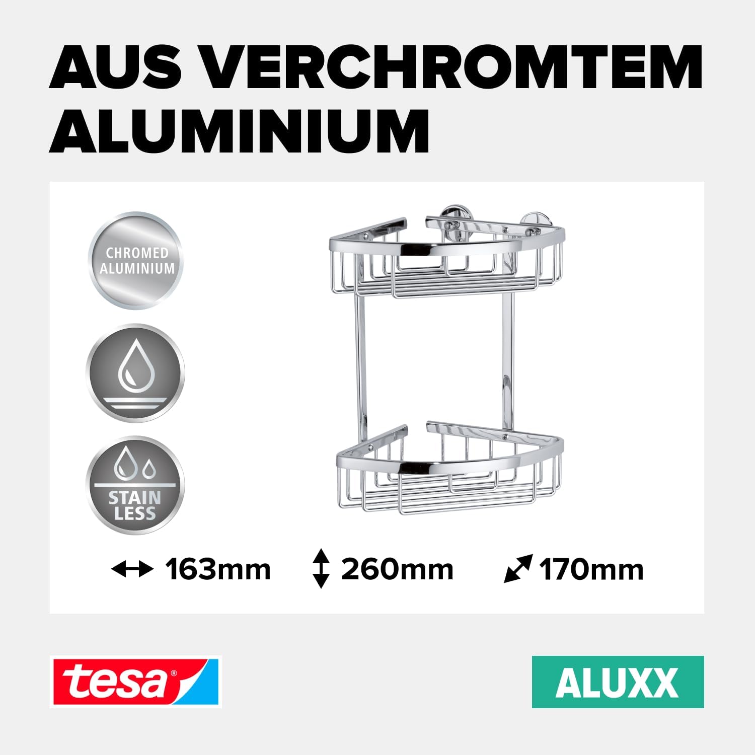 Tesa Elegante Duschablage für die Ecke™