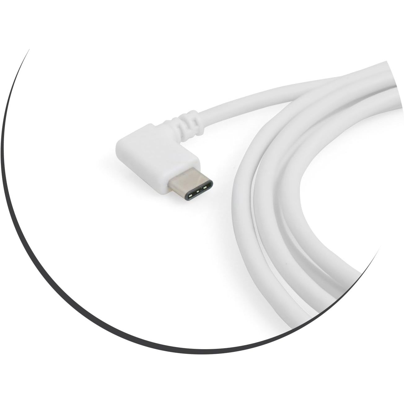 USB C 90 Grad Rechts Winkel zu USB 2.0 A Datenkabel 100 cm Weiss Hochwertig Ladekabel