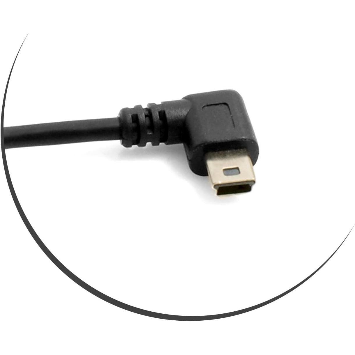 System-S Mini USB Kabel Mit Links Gewinkeltem Winkelstecker - Praktische Datenübertragung Und Aufladen 25 cm