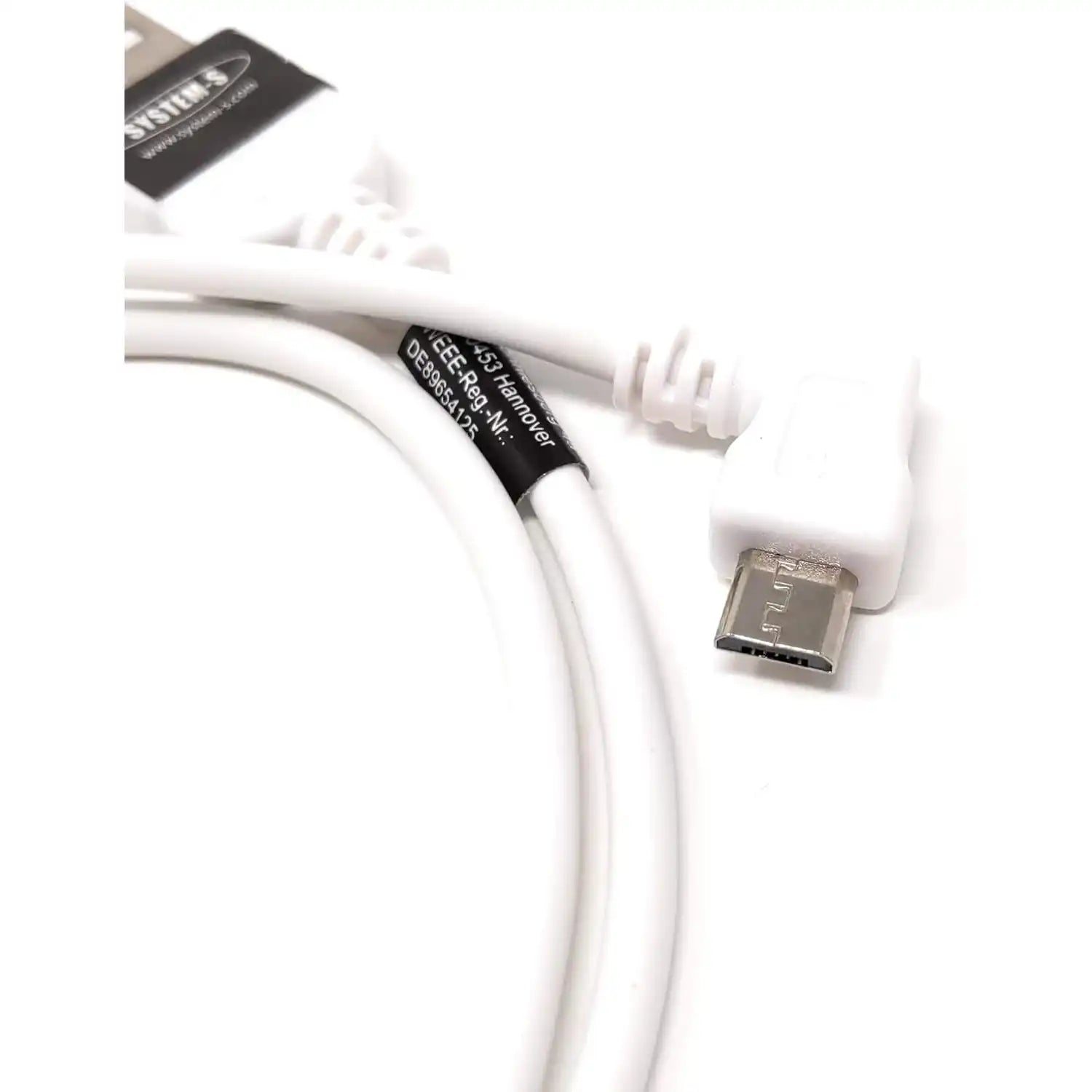 System-S USB A Stecker zu USB 2.0 Micro B Stecker 50 cm Kabel 90° Links Gewinkelt
